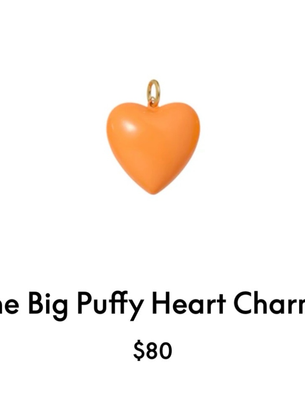 ROXANNE ASSOULIN The Big Puffy Heart Charm In Persimmon